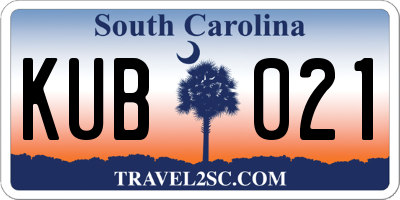 SC license plate KUB021