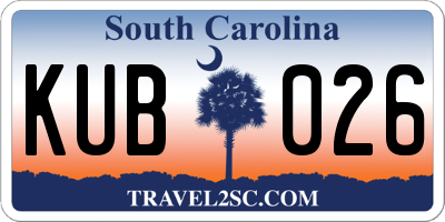 SC license plate KUB026