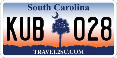 SC license plate KUB028