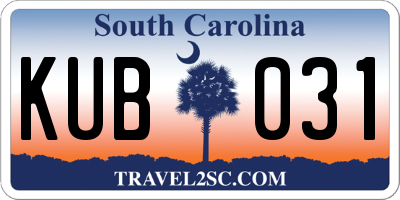 SC license plate KUB031