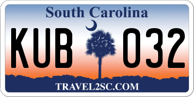 SC license plate KUB032