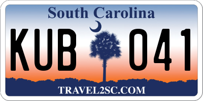 SC license plate KUB041