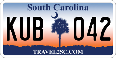SC license plate KUB042