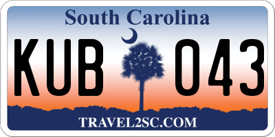 SC license plate KUB043