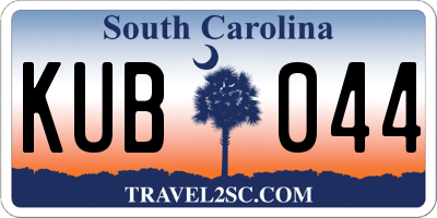 SC license plate KUB044