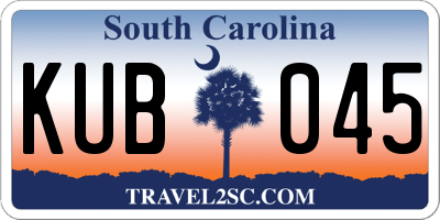 SC license plate KUB045