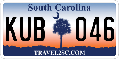 SC license plate KUB046