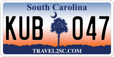 SC license plate KUB047