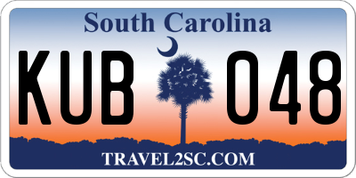SC license plate KUB048