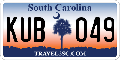 SC license plate KUB049