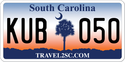 SC license plate KUB050