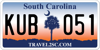 SC license plate KUB051