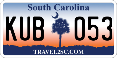 SC license plate KUB053