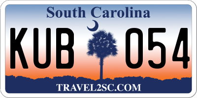 SC license plate KUB054