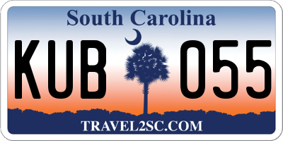 SC license plate KUB055