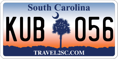 SC license plate KUB056