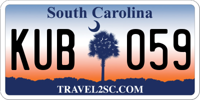 SC license plate KUB059
