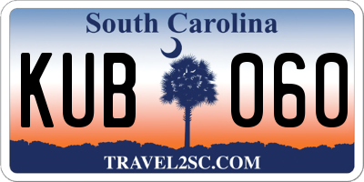 SC license plate KUB060