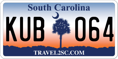 SC license plate KUB064