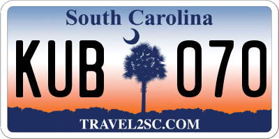 SC license plate KUB070