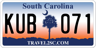 SC license plate KUB071