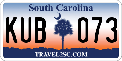 SC license plate KUB073