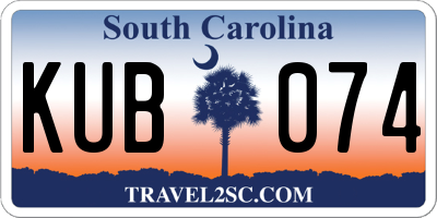 SC license plate KUB074