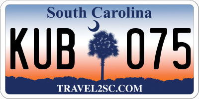 SC license plate KUB075