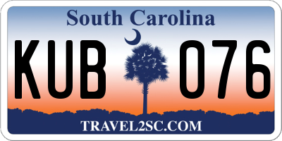 SC license plate KUB076