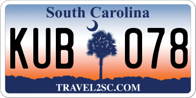 SC license plate KUB078