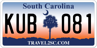SC license plate KUB081