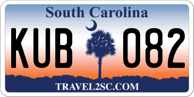 SC license plate KUB082