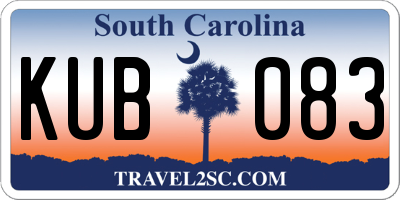 SC license plate KUB083