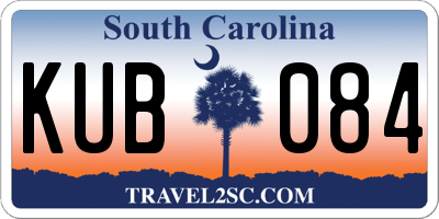 SC license plate KUB084