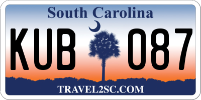 SC license plate KUB087