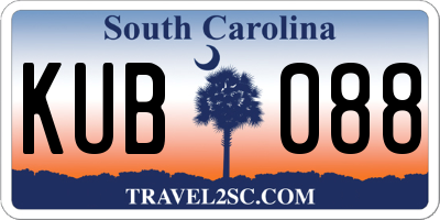 SC license plate KUB088