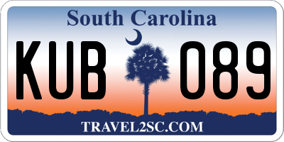 SC license plate KUB089