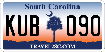 SC license plate KUB090