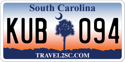 SC license plate KUB094