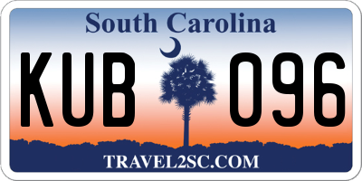 SC license plate KUB096