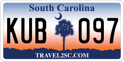 SC license plate KUB097