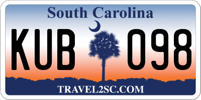 SC license plate KUB098