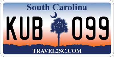 SC license plate KUB099