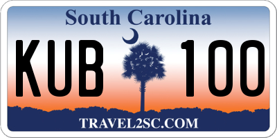 SC license plate KUB100