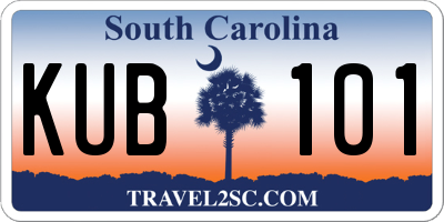 SC license plate KUB101