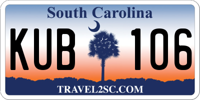 SC license plate KUB106