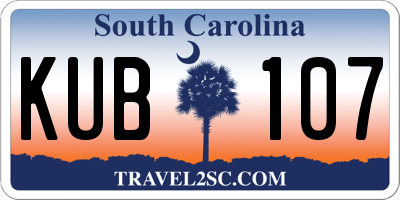 SC license plate KUB107