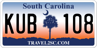 SC license plate KUB108