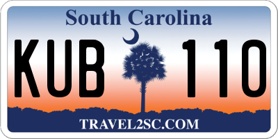 SC license plate KUB110