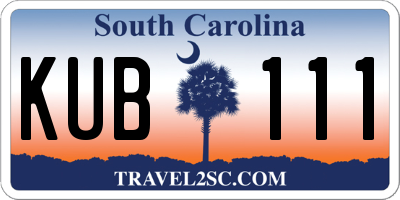 SC license plate KUB111